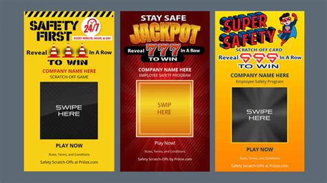 Safety Promotion Scratch Off Cards .